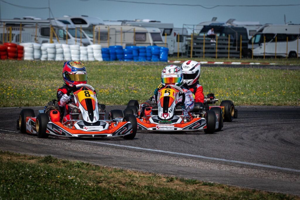 Innovate Competition Fahrer Victoria Philipp, Dario Palazzollo und Iven Ammann im Exprit Kart